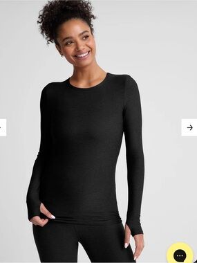 Beyond Yoga Featherweight Spacedye Classic Crew Pullover Darkest Night Medium